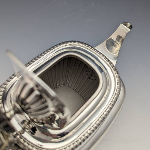 1897年 英国アンティーク 純銀製 バチェラーティーポット 373g James Dixon